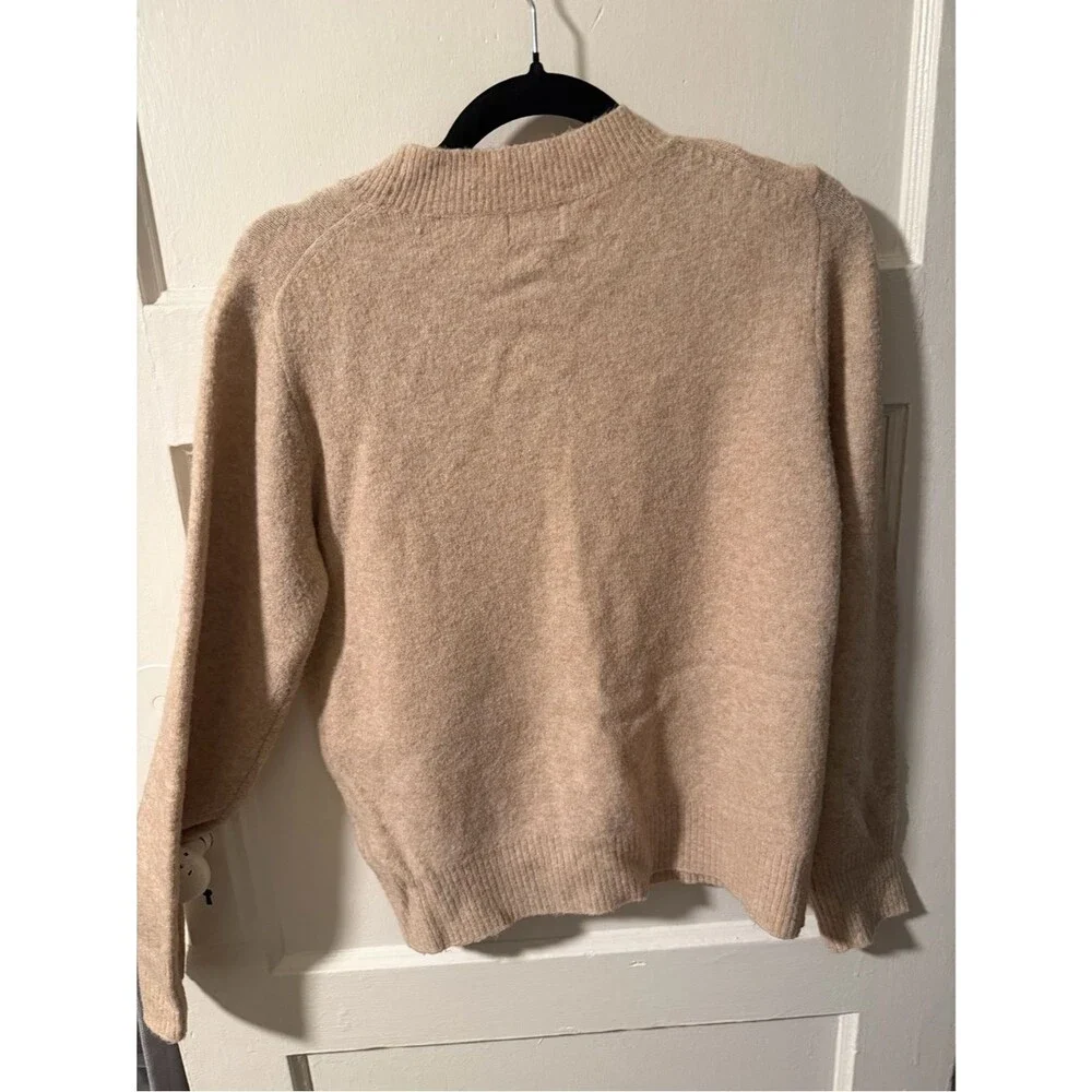 J. Crew Women’s Extra Soft Knit Crewneck Tan Camel Wool Blend Sweater Small